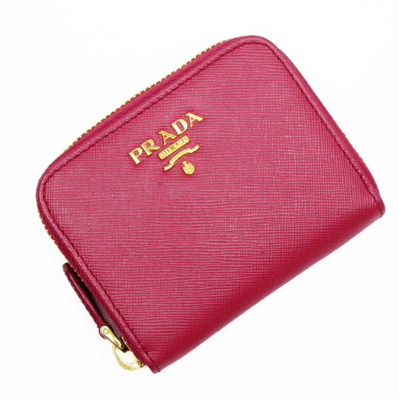 Prada coin leather pink Saffiano - Picture 1 of 3